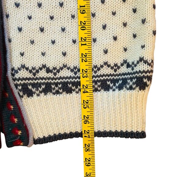 Vintage Fair Isle Nordic Sweater Size 38 Button Front Cardigan Wool Woodstock - Picture 11 of 15